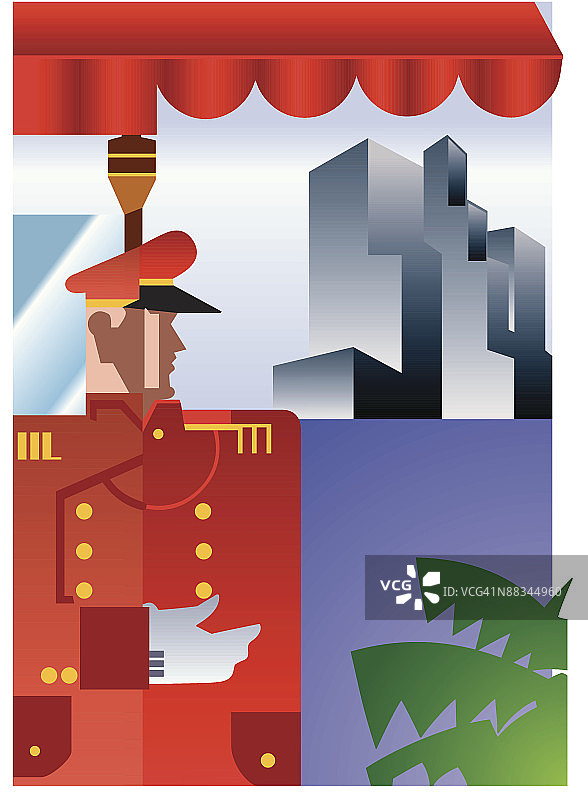 门卫分层彩色图片素材