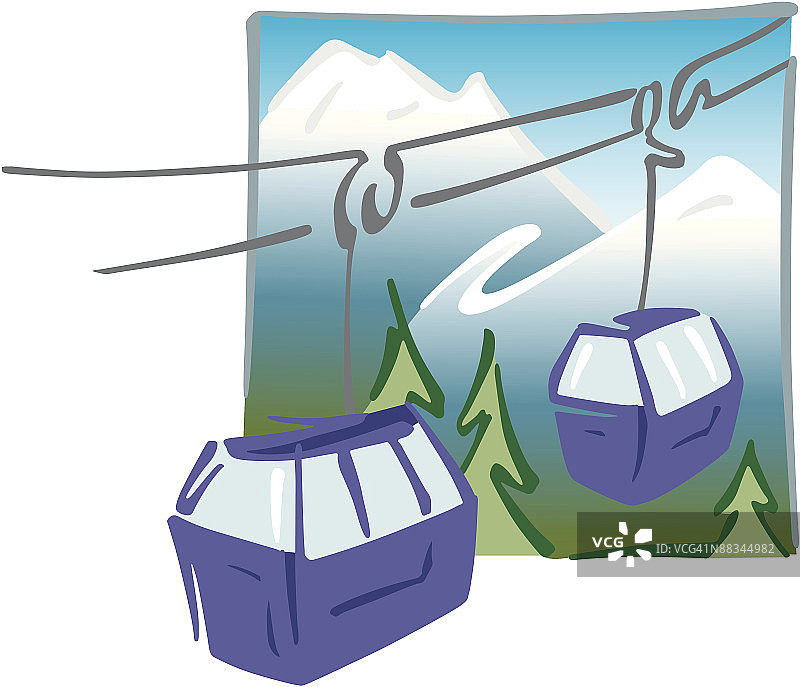 滑雪缆车图片素材