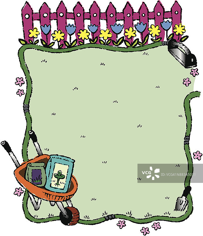 园艺彩色边框图片素材