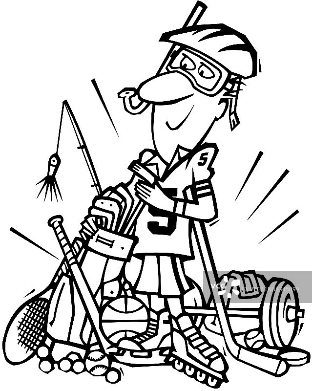 拥有各种运动元素的男人，5图片素材