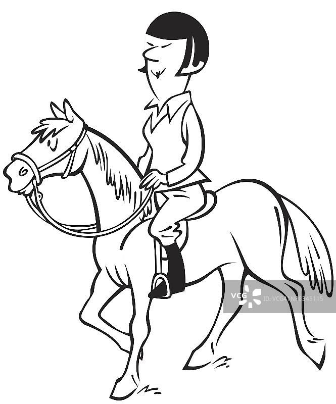 骑马的女人分层图片素材