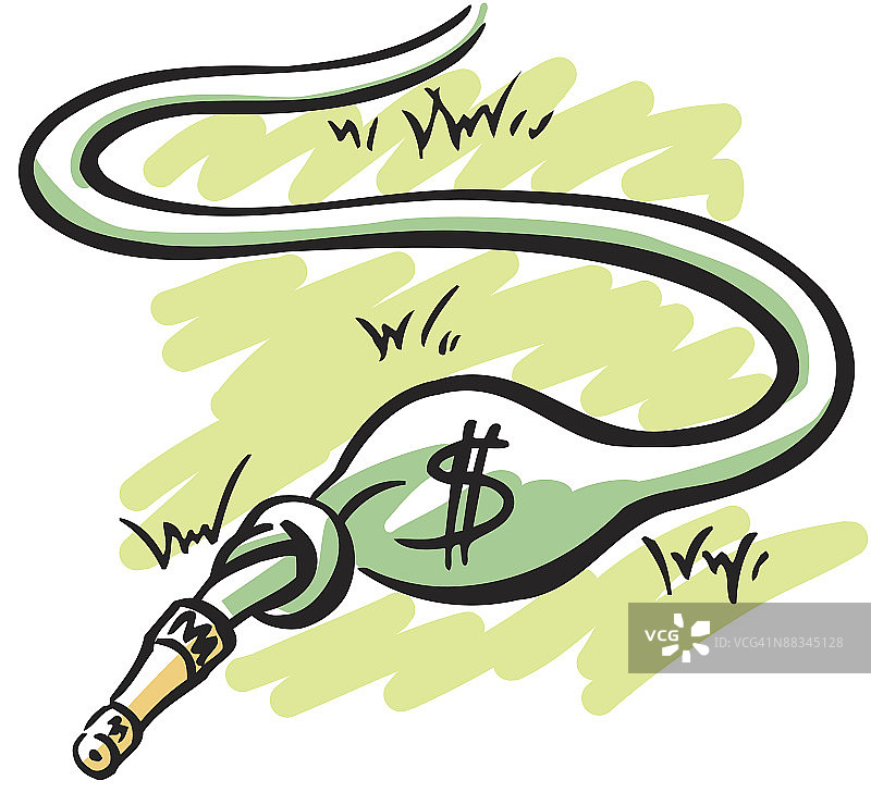 打结的花园软管，彩色图片素材