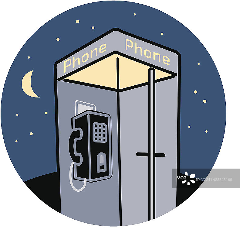 电话亭，“电话”彩色分层图片素材