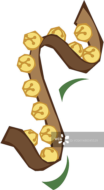 雪橇铃铛带彩色插画，版本3，“一路叮当”雪橇铃铛图片素材