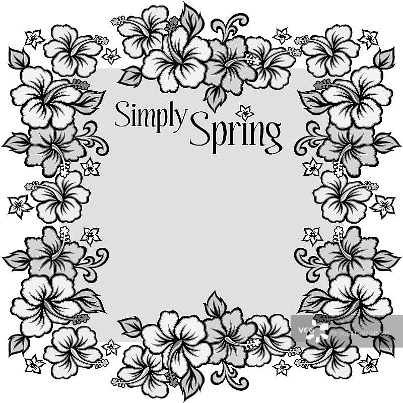 边框标题：简约春季花环图片素材