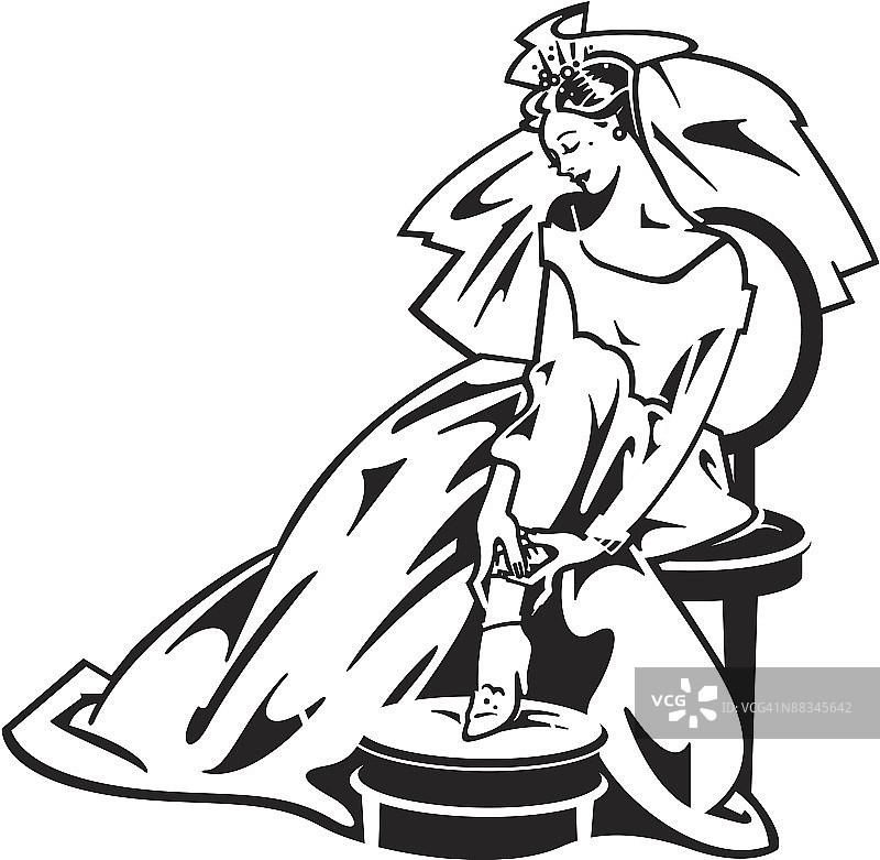 新娘穿戴吊袜带图片素材