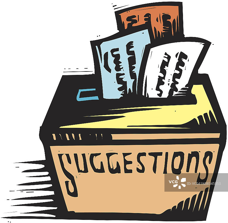 “建议”意见箱，彩色图片素材
