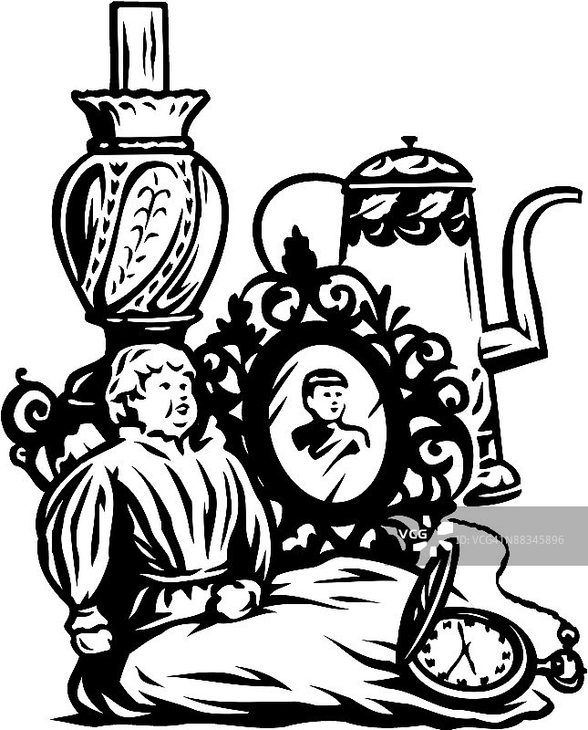 收藏品蒙太奇组合元素图片素材