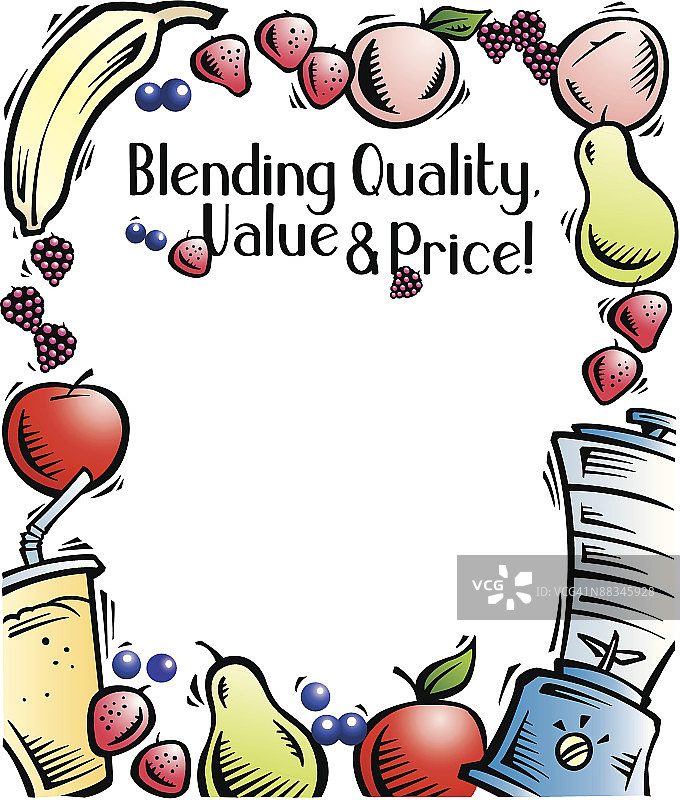 水果冰沙边框标题图片素材