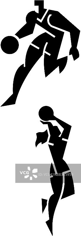 男女篮球运动员图片素材
