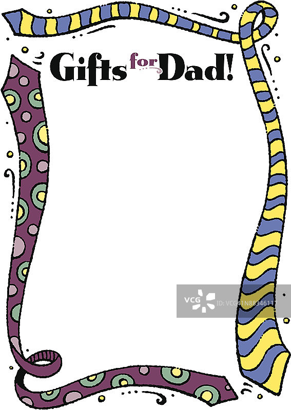 边框标题父亲节礼物领带彩色图片素材