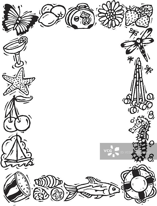 边框，夏季元素图片素材