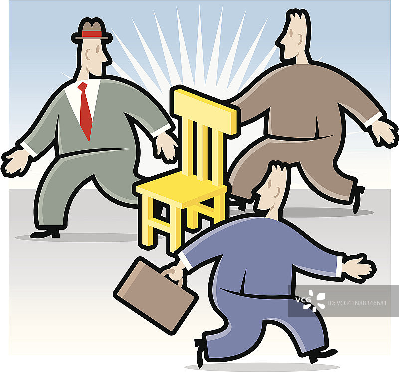 玩抢椅子游戏的商人们图片素材
