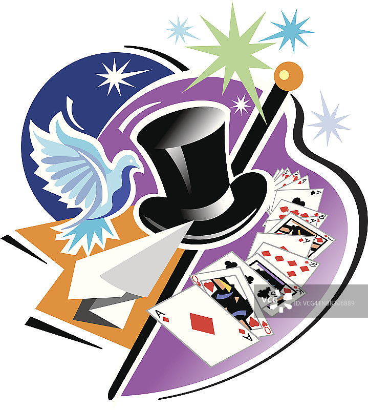 魔术蒙太奇，彩色，分组元素图片素材