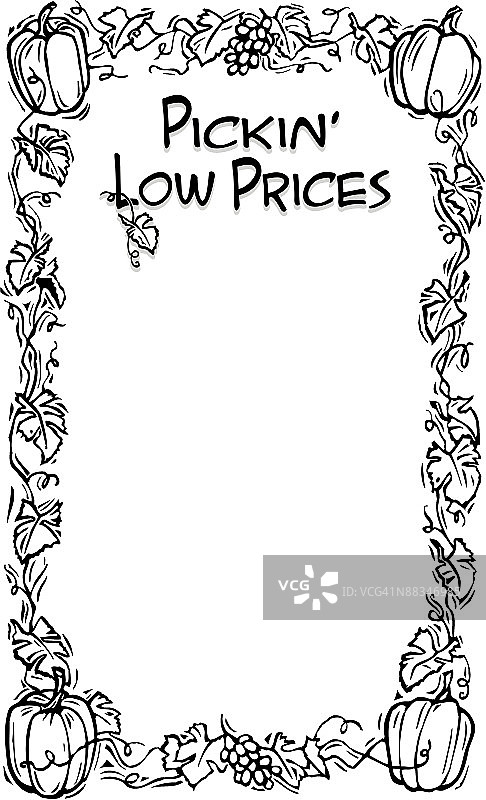 边框标题南瓜藤蔓灰色设计图片素材