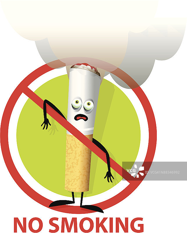 香烟与禁止吸烟标志图片素材