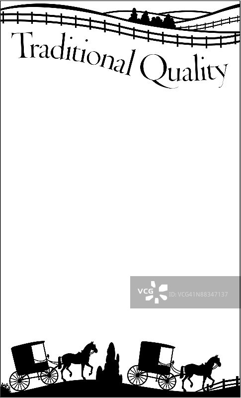 传统风格阿米什马车边框标题图片素材
