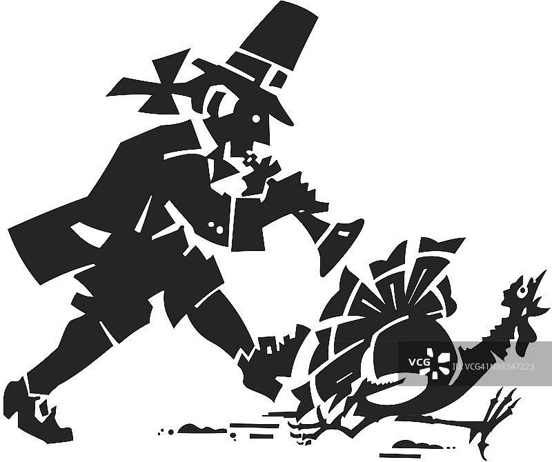 感恩节朝圣者和火鸡图片素材