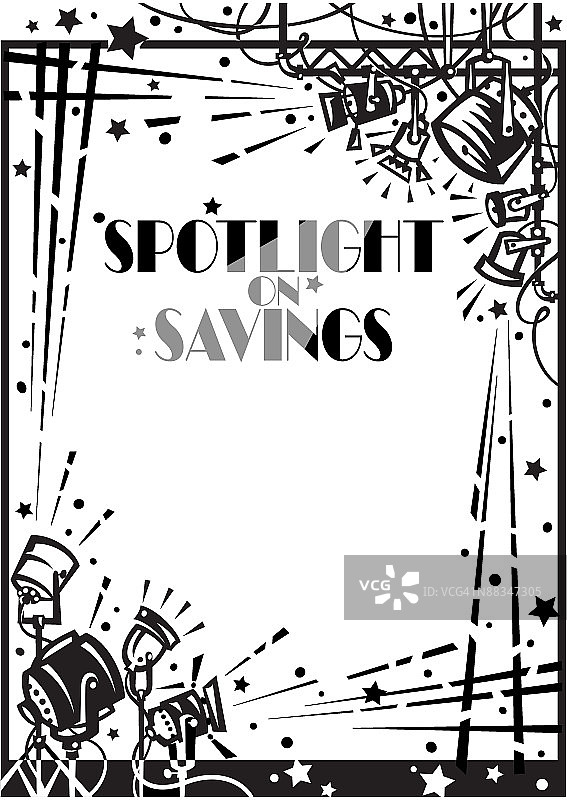 灰度舞台灯光边框图片素材