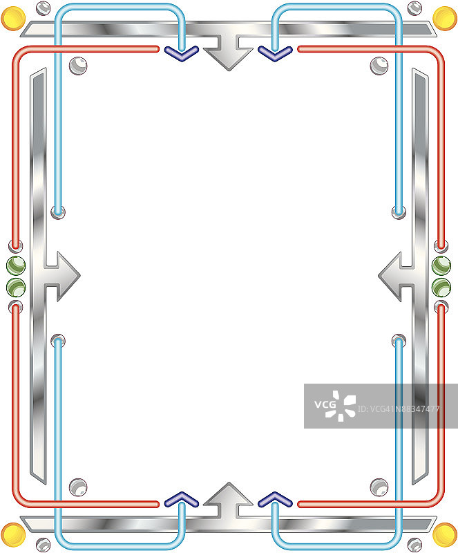 边框，管状和箭头，彩色，Illustrator Ver. 5图片素材