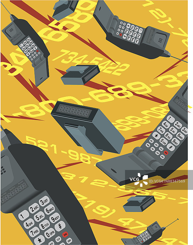 纹理面板，手机，寻呼机，电话号码，彩色分层图片素材