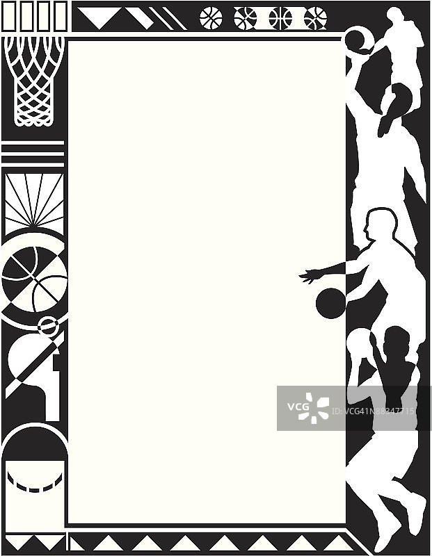 边框，篮球主题，彩色版本图片素材