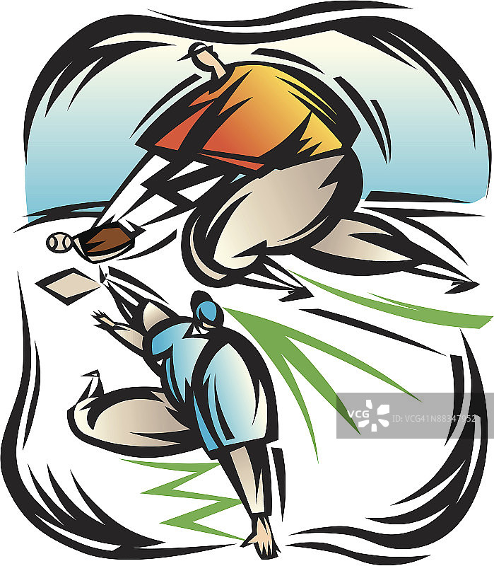 男人们玩垒球图片素材