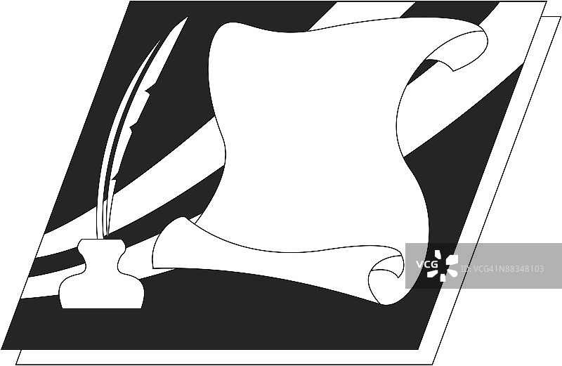 羊皮纸和羽毛笔图片素材