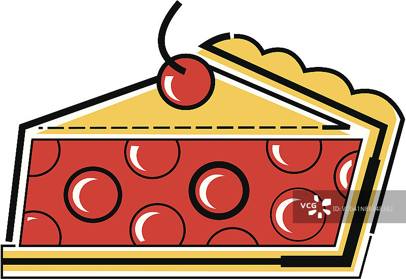 樱桃派切片，彩色图片素材