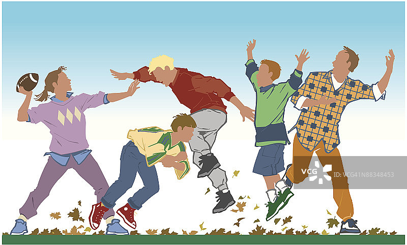 家庭足球比赛，彩色插画，分层素材，尽享家庭乐趣图片素材