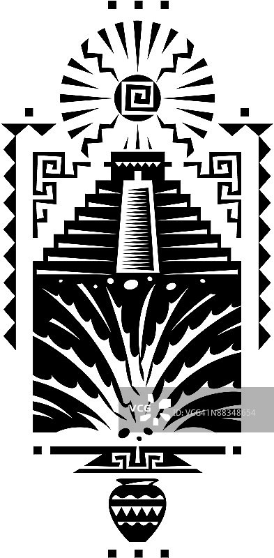 具有异域风情的阿兹特克设计元素图片素材