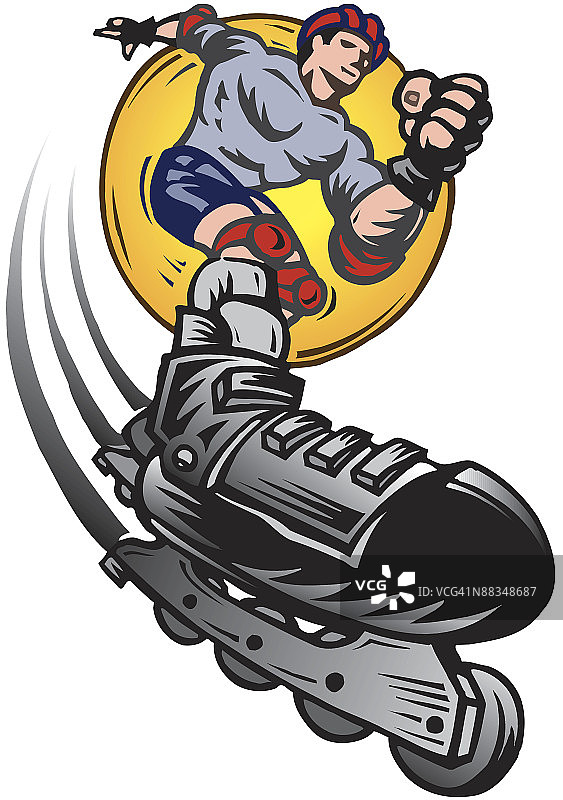 玩直排轮滑的男人图片素材