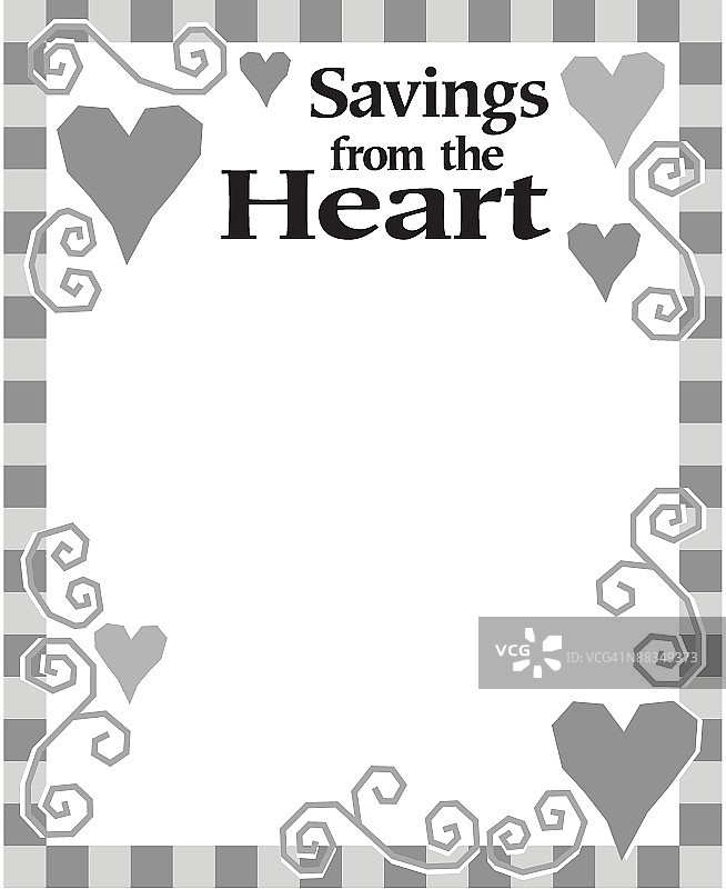 边框标题：爱心促销边框（灰度）图片素材