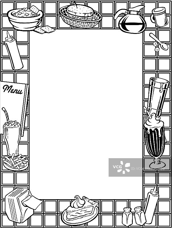 50年代餐车菜单边框素材图片素材