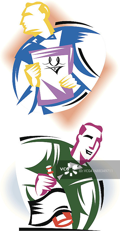 服务员与菜单，酒侍图片素材