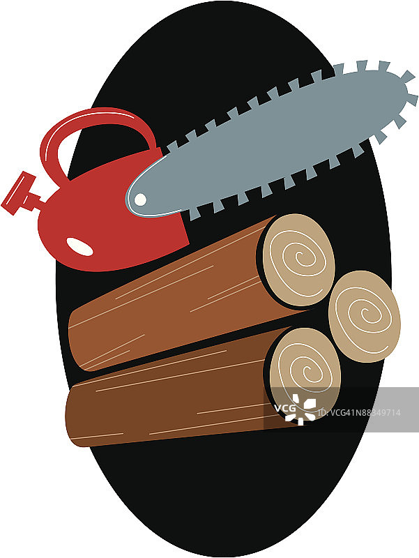 链锯和原木图片素材