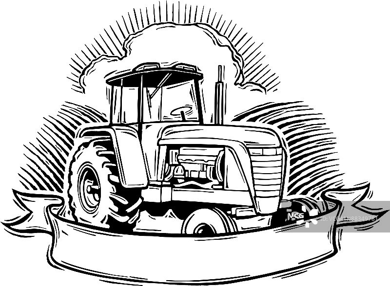 带有banner的拖拉机图片素材