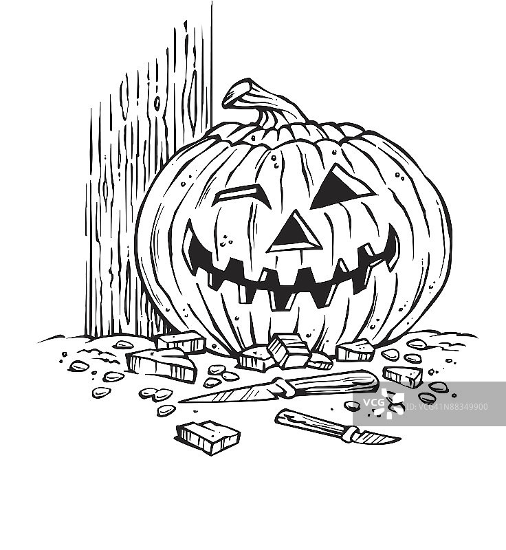 眨眼的南瓜灯，分层，自制万圣节快乐图片素材