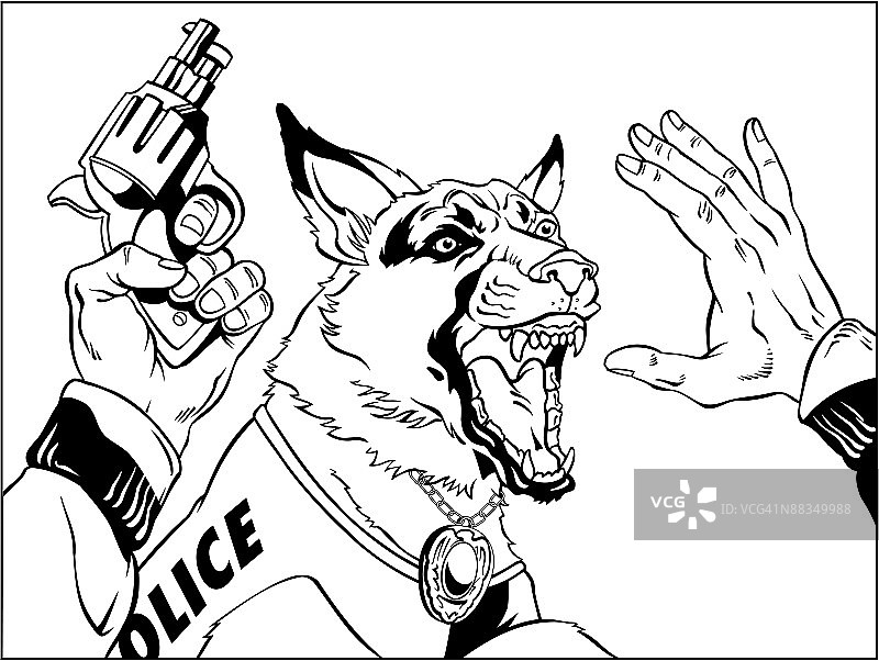 K-9攻击，已分组元素图片素材