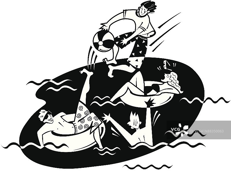 游泳池里的青少年图片素材