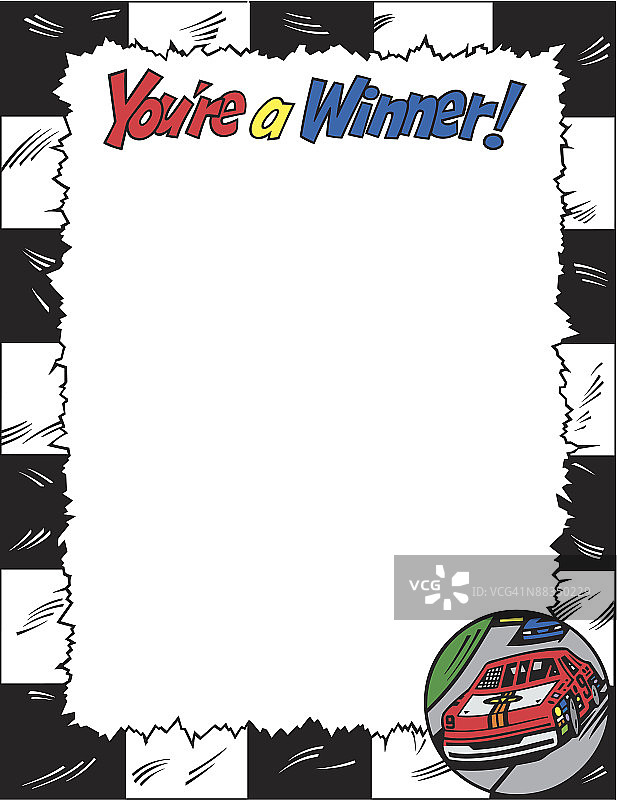 赛车获胜主题边框图片素材