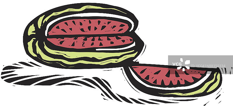 切开的彩色西瓜图片素材
