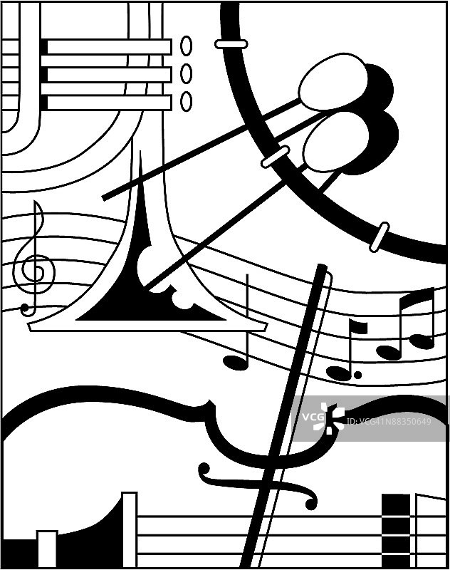 交响乐蒙太奇：组合元素，悦耳的音乐，美妙的音乐图片素材