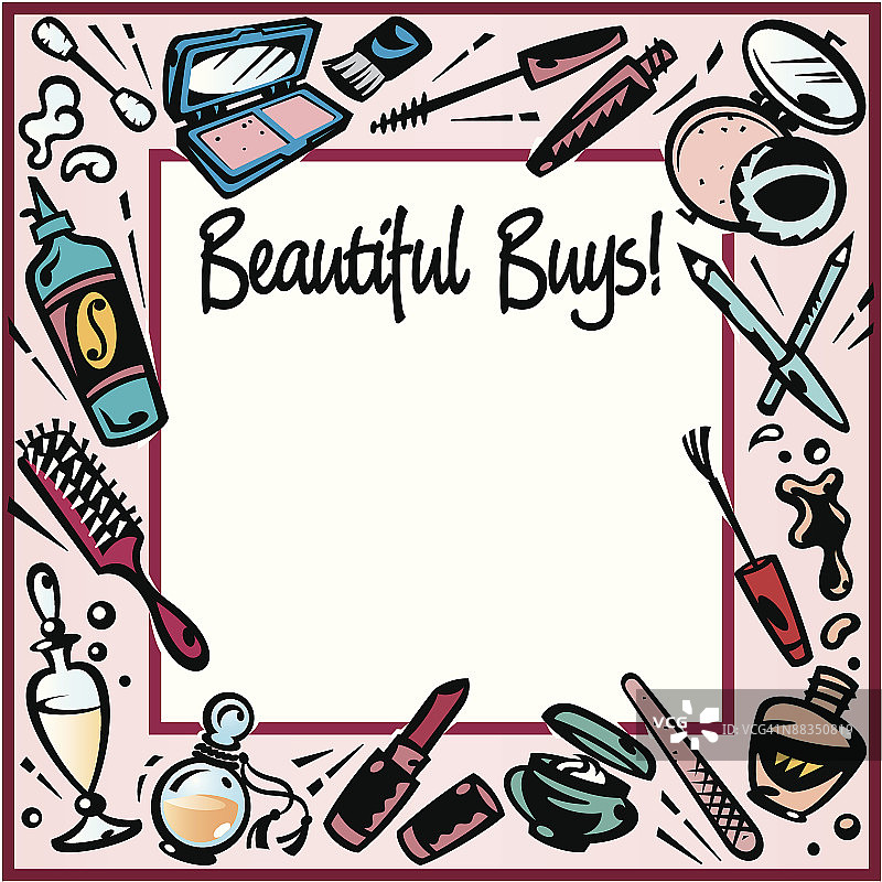标题边框，精美商品，美容产品，彩色图片素材