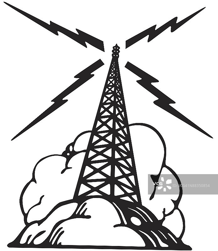 无线电发射塔：接收信号，捕捉无线电波图片素材