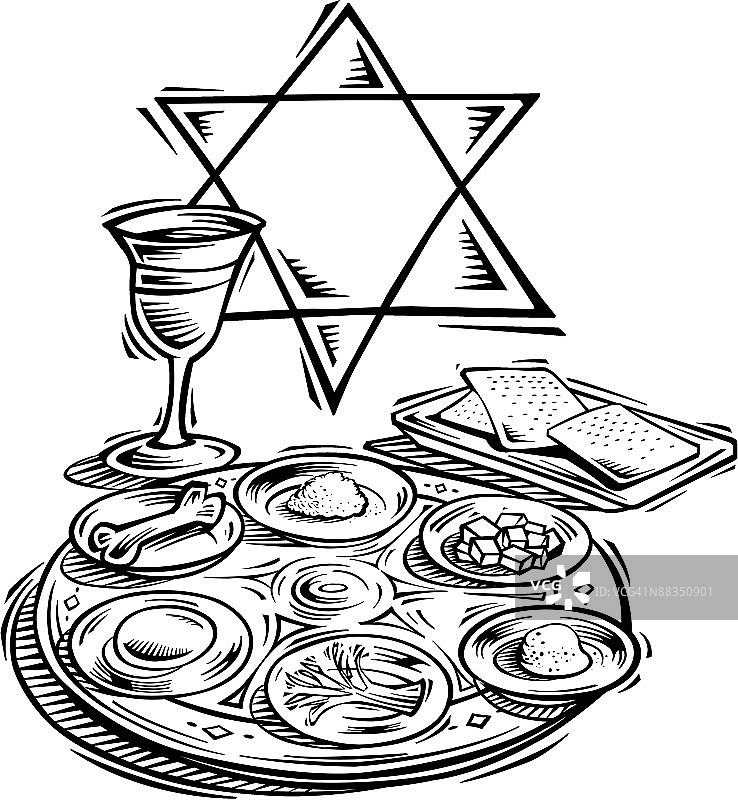 逾越节餐盘图片素材