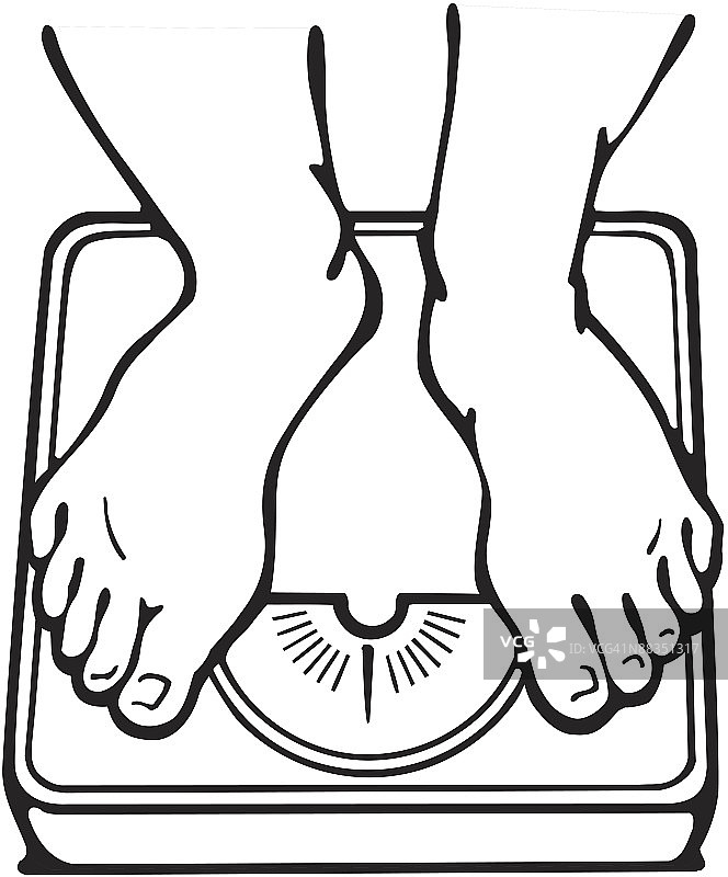 站在体重秤上的双脚图片素材