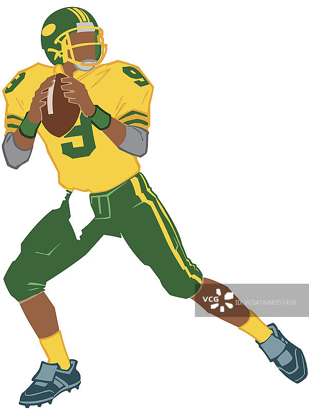 持橄榄球的四分卫图片素材