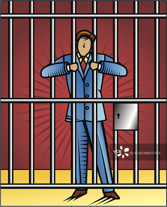 彩色牢房中的商人图片素材