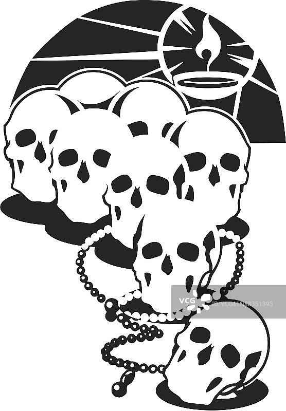 糖骷髅和蜡烛组合元素图片素材